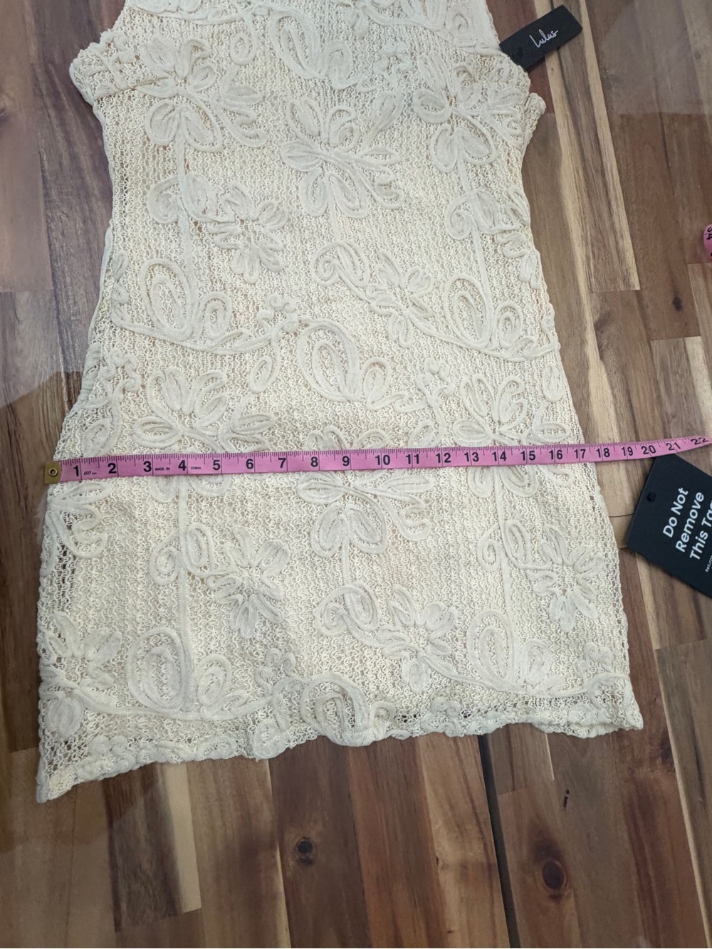 NWT Sz S Lulus Fenicia Cream Abstract Floral Embroidered Mini Dress Yellow - Picture 8 of 13